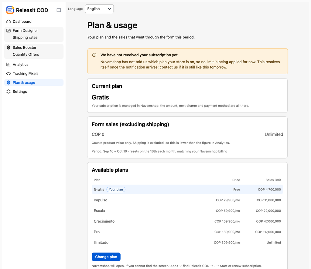 plan screen in the App Store
