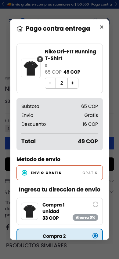 formulário em um celular