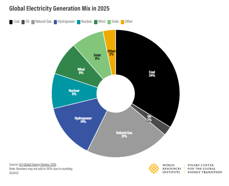 Global Electricity Generation Mix in 2025 