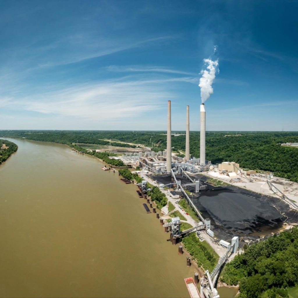 Coal plant by a river