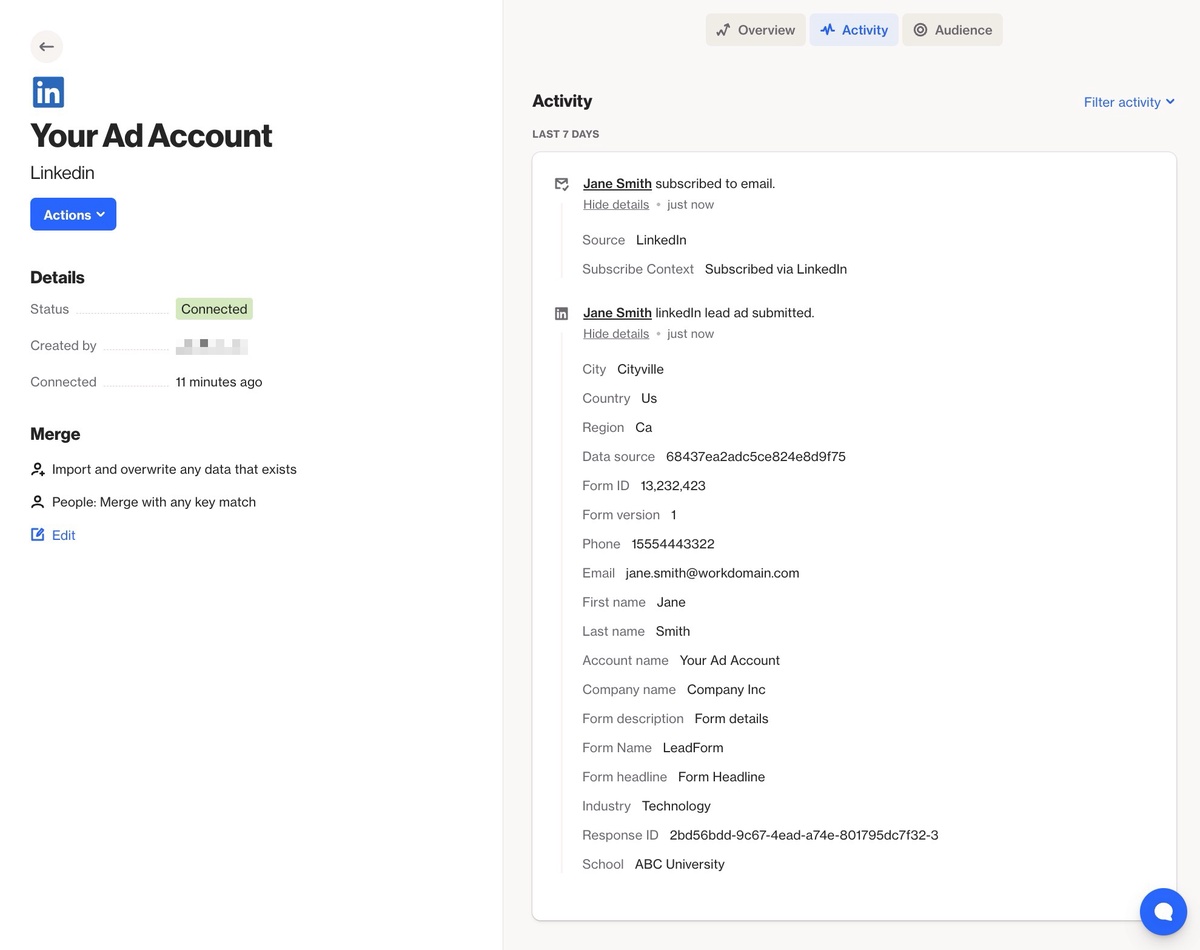 LinkedIn Ads integration - Ortto help