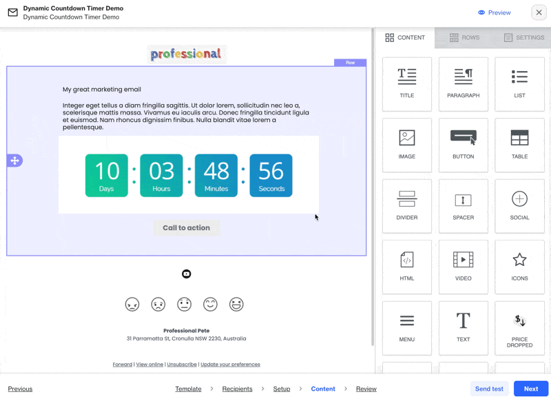 How to add a countdown timer to your email - Ortto help