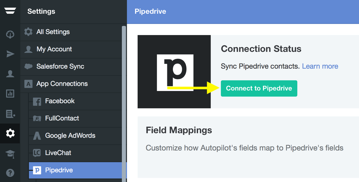 Autopilot: How to connect and configure Pipedrive - Ortto Knowledge ...