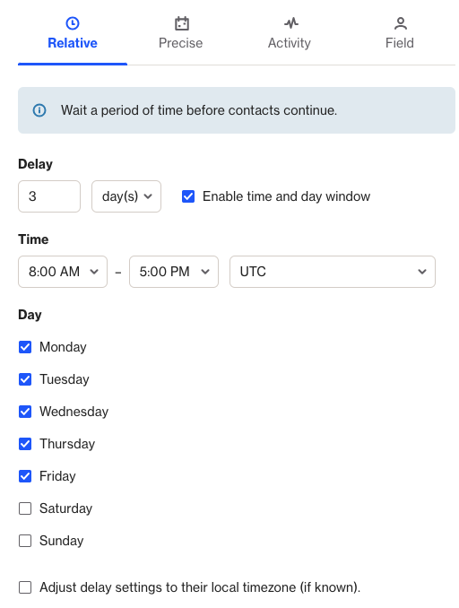 Journey delay shapes - Ortto Knowledge Base | Help Center & Documentation
