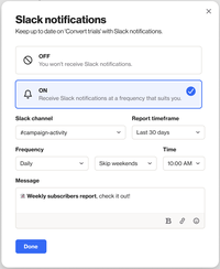 Receive Slack notifications for reports - Ortto Knowledge Base | Help ...