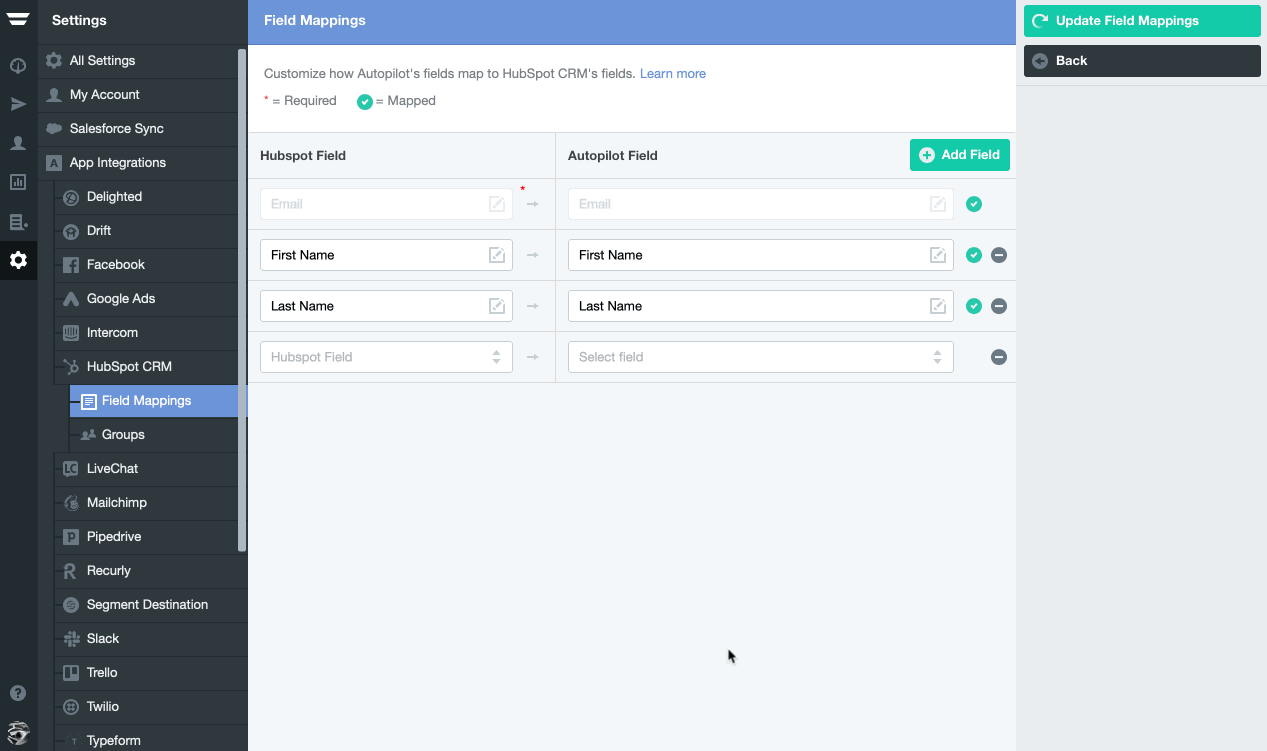 Autopilot What does the HubSpot CRM integration do? Ortto help