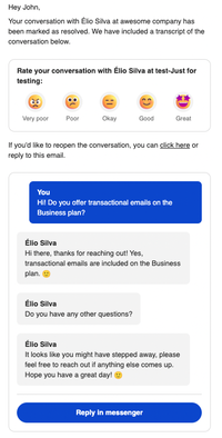 Email handoff - Ortto Knowledge Base | Help Center & Documentation