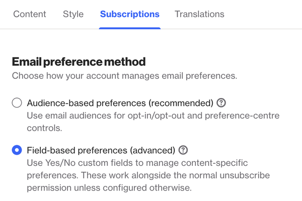 Tracking email preferences with fields - Ortto Knowledge Base | Help ...