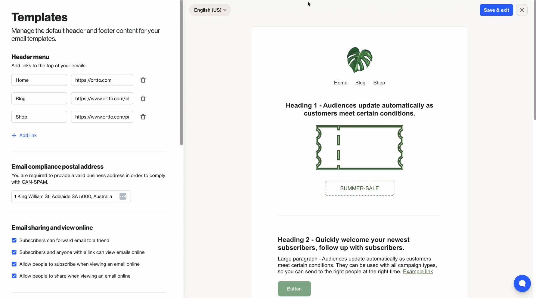 Email templates - Ortto Knowledge Base | Help Center & Documentation